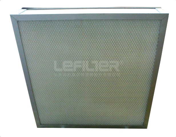 Medium effect plate air filter element with stainless steel protective net